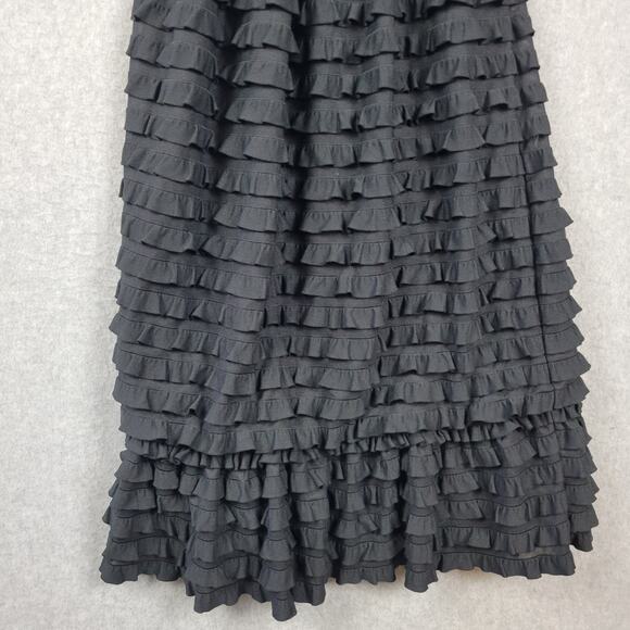 Franccesca Bellini Black Ruffle Layered Sleeveless Mini Dress Women's Large - Picture 5 of 10